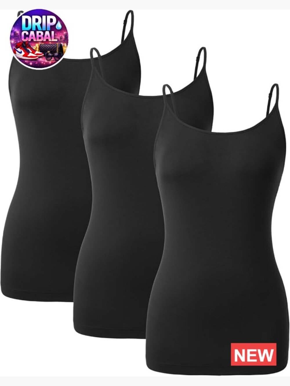 3 Pack Bamboo Rayon Camisole Undershirts Layering Lounge Sleepwear